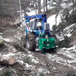 канатная установка для трелевки вверх и вниз по склону