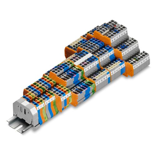 Компактная клеммная колодка - 870 series  - WAGO - на DIN-рейке / вставная / с пружинным соединением