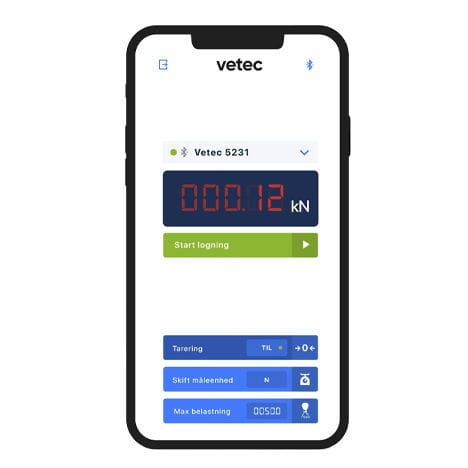 Мобильное приложение для динамометра - Vetec A/S - для контроля / для измерений / для взвешивания