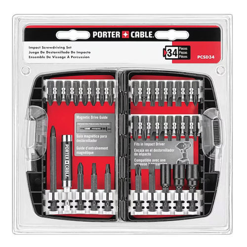 Набор насадок для отвертки Torx - PCSD34 - Porter-Cable - Phillips / Pozidriv / для винтов с прорезью