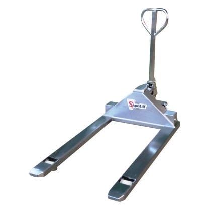Ручной погрузчик для поддонов - superlift material handling - с сопровождающим оператором / из нержавеющей стали / с длинными вилами