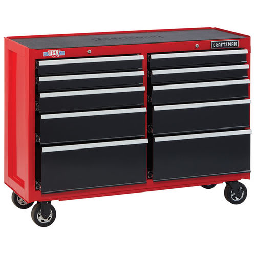 Шкаф для цеха - CMST25210RB - Craftsman. - для инструментов / на роликах / с 10 выдвижными ящиками