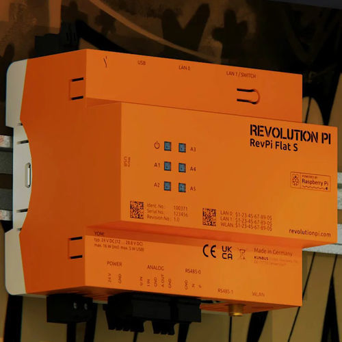 Программируемая автоматическая система на DIN-рейке - RevPi Flat S - Revolution Pi - Raspberry Pi / в сети Ethernet / RS485