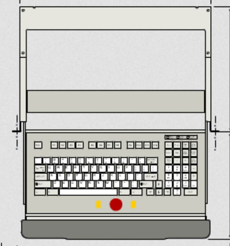 Установленная клавиатура на стеллаже с выдвижными ящиками - KT-101-DVC-03 - k-tronic S.r.l. - с механическими клавишами / 101 клавиша / с трекболом