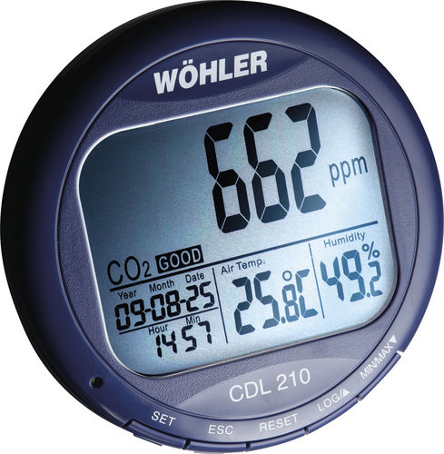 Регистратор данных для измерения температуры - Wöhler CDL 210 - Wöhler - влажности / CO2 / USB