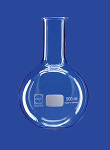 Колба колба - 50 - 10 000 ml - LENZ Laborglas GmbH & Co. KG - с плоским дном / из боросиликатного стекла