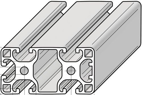 Профиль из алюминия - PRO8040L1N - Alváris Profile Systems GmbH - пазованный / легкий / закрытый