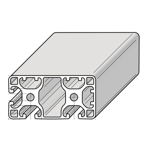 Профиль из алюминия - PRO8040L3N90 - Alváris Profile Systems GmbH - пазованный / с прямоугольным сечением / легкий