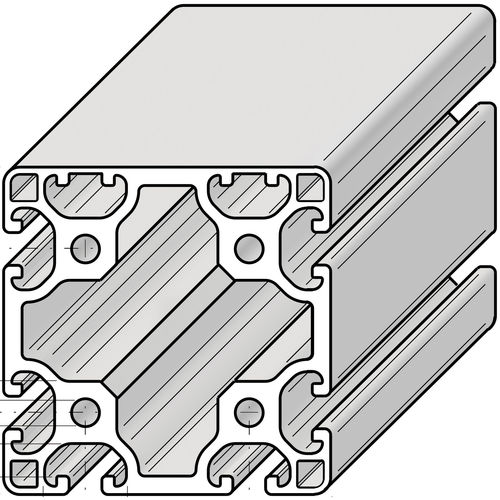 Профиль из алюминия - PRO8080L2N - Alváris Profile Systems GmbH - пазованный / легкий / закрытый