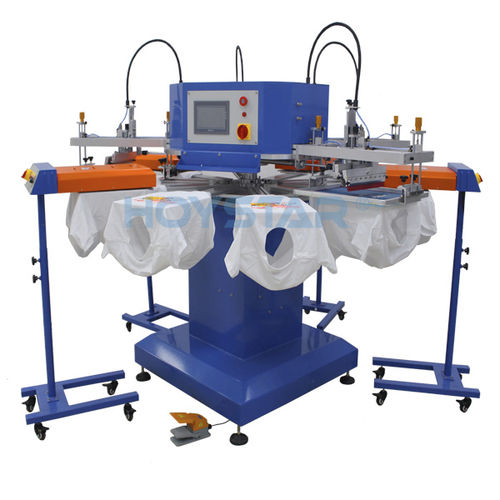Автоматическая машина для трафаретной печати - GW-400TRS-XL - Dongguan Hoystar Printing Machinery Co.,Ltd - полуавтоматическая / 4-цветная / для футболок