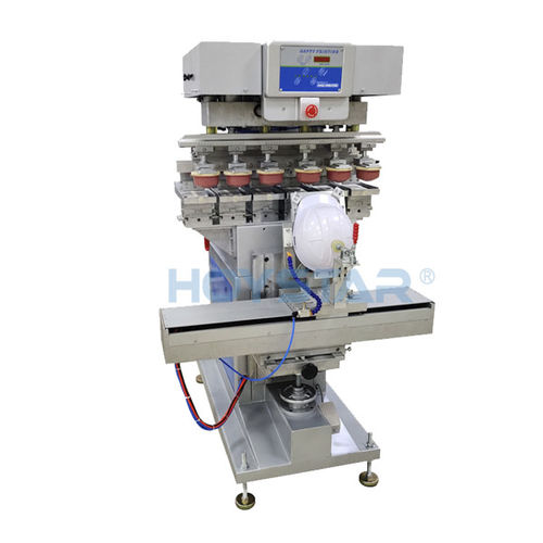 Машина для тампопечати с открытым красочным аппаратом - GW-M6/S-M - Dongguan Hoystar Printing Machinery Co.,Ltd - 6-цветная / для защитного шлема