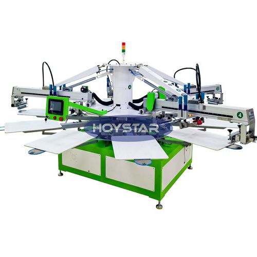 Автоматическая машина для трафаретной печати - GW-4C-10S - Dongguan Hoystar Printing Machinery Co.,Ltd - 4-цветная / для футболок
