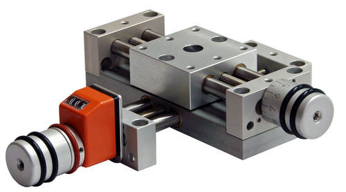 Линейный стол позиционирования - KT4808-L-PA-PT4808-SKL - MM Engineering GmbH - с ручным управлением / 2 оси / с индикатором положения