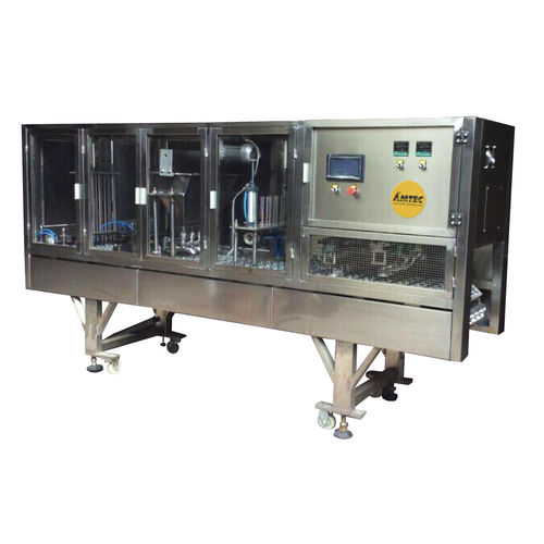 Автоматическая фасовочно-запаивающая машина - 14-20 p/min, 2 lane - AMTEC Packaging Machines - для стаканов / для порошка