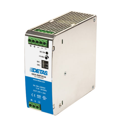 Источник электропитания на DIN-рейке - GSA SWP20 series  - DETAS - AC/DC / с защитой от сверхтоков / с защитой от сверхнагрузок