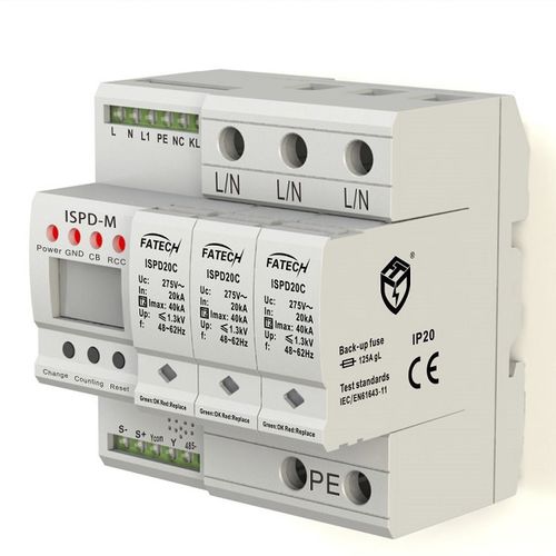 Молниеотвод класс II - iSPD20C/3-xxx S  series - FATECH ELECTRONIC (FOSHAN) CO., LTD - для источника электропитания / защита от перенапряжения / 3 полюса