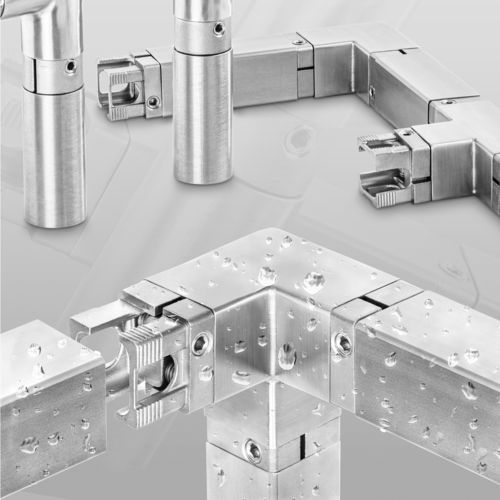 Квадратный трубный соединитель - EMS - RK Rose+Krieger GmbH - крестовидный / Т-образный / изогнутый