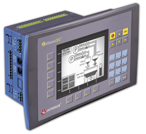 Встроенная программируемая автоматическая система - 5.7", 320 x 240 pixels, RS232, RS845 | Vision280™ series - Unitronics - со встроенным E/S / Ethernet TCP/IP / для полевой шины