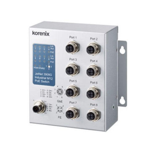 Неуправляемый коммутатор Ethernet - JetNet 3908G-M12 - Beijer Electronics - 8 портов / гигабит / настенный