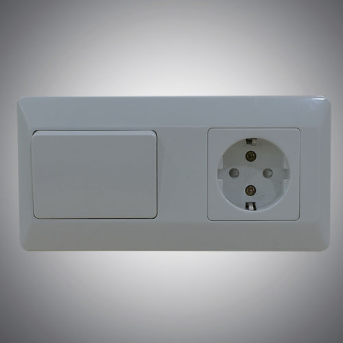 Переключатель розетка - JL-FS-KZ - JIANGSU JIANLONG ELECTRICAL CO.,LTD - клавишный / 2 полюса / IP55