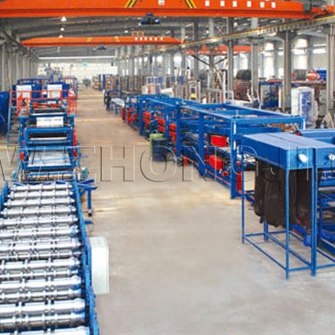 Производственная линия сэндвич-панель с наполнителем EPS/из минеральной ваты - SP-7  - Shanghai Zhongji Machinery Co.ltd - автоматическая
