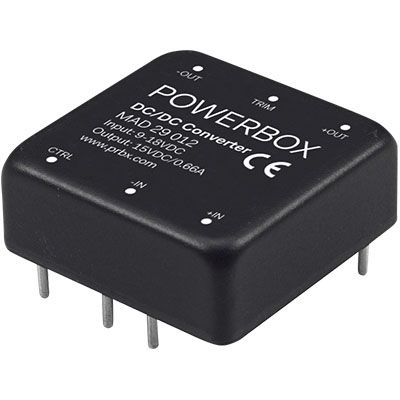 Преобразователь DC/DC SMD - MAD29 series - Powerbox - с входным напряжением 2:1 / промышленный / с одним выходом