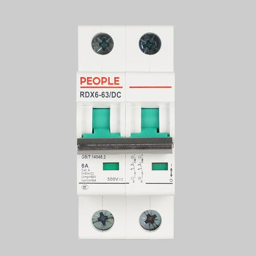 Магнитно-термический выключатель - RDX6-63DC  - PEOPLE ELE. APPLIANCE GROUP CO., LTD. - постоянный ток / для сверхнагрузки / с защитой от короткого замыкания