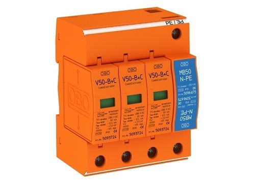 Молниеотвод тип 1 - V 50-B series  - OBO Bettermann - на DIN-рейке