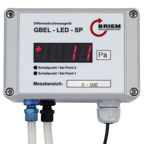 Дифференциальный трансдуктор давления - GBEL-LED-SP - BRIEM Steuerungstechnik GmbH - аналоговый / настенный / с индикатором