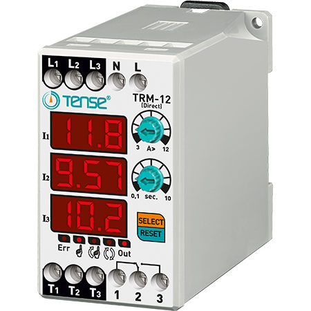 Термическое защитное реле - TRM-12 - Tense Electronic - трехфазовое / на DIN-рейке / цифровое