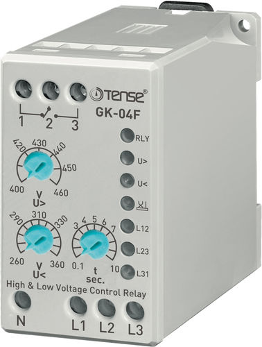 Реле для наблюдения недонапряжение - GK-04F - Tense Electronic - скачков напряжений / порядка чередования фаз / на DIN-рейке