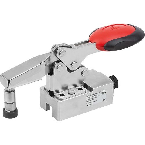 Горизонтальное прижимное устройство - K1463 series - HEINRICH KIPP WERK GmbH & Co. KG - из нержавеющей стали / с предохранительной блокировкой