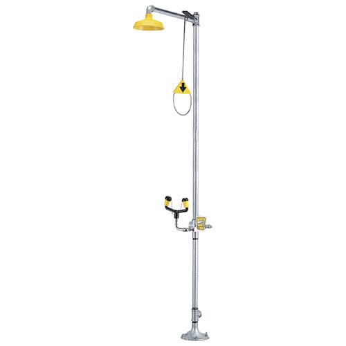 Напольный аварийный душ - 01050205 series - ENCON SAFETY PRODUCTS INC. - с фонтаном для промывки глаз / для интерьера
