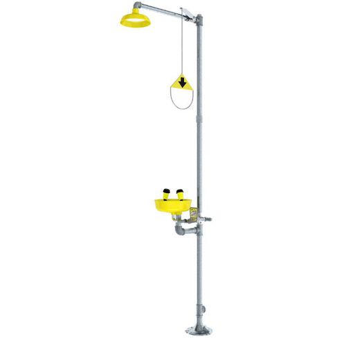Напольный аварийный душ - 01050251 series - ENCON SAFETY PRODUCTS INC. - с фонтаном для промывки глаз / для интерьера
