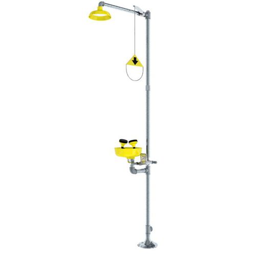Напольный аварийный душ - 01050260 series - ENCON SAFETY PRODUCTS INC. - фонтан для промывки глаз/лица / для интерьера