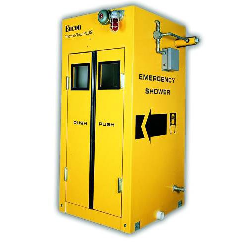 Напольная душевая кабинка - Therma-Flow® Plus - ENCON SAFETY PRODUCTS INC. - фонтан для промывки глаз/лица