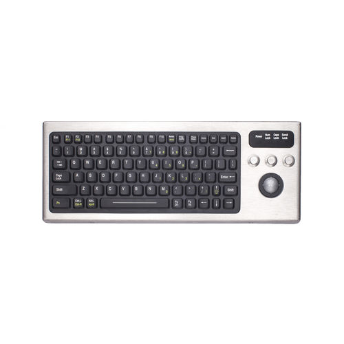 Клавиатура для письменного стола - DBL-810-TB - IKEY Industrial Peripherals - с трекболом / промышленная / из нержавеющей стали