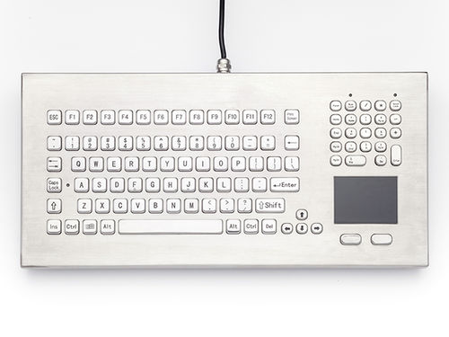Клавиатура для письменного стола - DT-102-XXX-AT0 - IKEY Industrial Peripherals - с сенсорной панелью / промышленная / из нержавеющей стали
