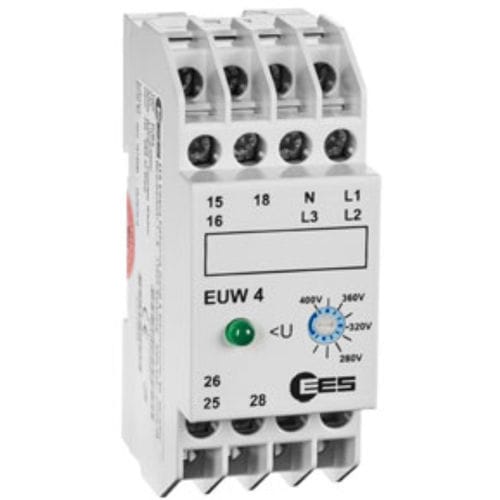 Реле для наблюдения недонапряжение - EUW 4 series - Elektra Elektronik GmbH & Co. Störcontroller KG - мощности / трехфазовое / на DIN-рейке