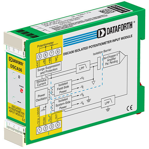 Входной модуль обработки сигналов - DSCA36-01 - Dataforth Corporation - для потенциометра / изолированный / на DIN-рейке