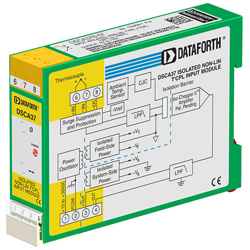 Входной модуль обработки сигналов - DSCA37B-07 - Dataforth Corporation - для термопары / изолированный / на DIN-рейке