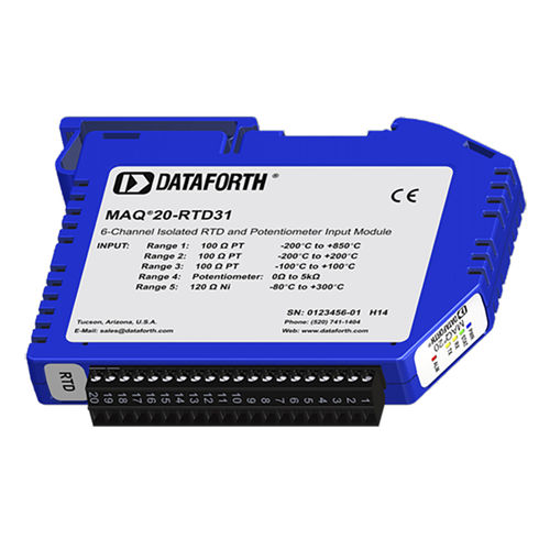 Модуль обработки сигналов аналоговые входы - MAQ20-RTD31 - Dataforth Corporation - для RTD / для потенциометра / на DIN-рейке
