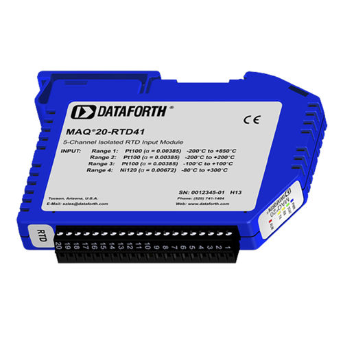 Модуль обработки сигналов аналоговые входы - MAQ20-RTD41 - Dataforth Corporation - для RTD / на DIN-рейке / 4 провода
