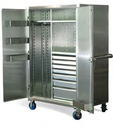 Шкаф для хранения - XWD-15405 - Stronghold - на роликах / со стеллажами / из нержавеющей стали