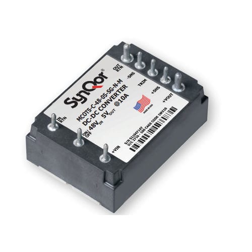 Преобразователь DC/DC для печатной платы - Mil-COTS 48 V - SYNQOR - регулируемый / с одним выходом / для резки
