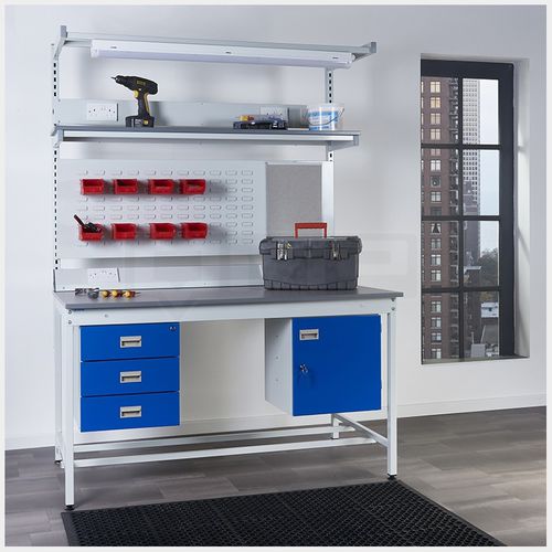 Верстак из стали - BQ841xxxPLXX - Quality Metal Products - с выдвижным ящиком