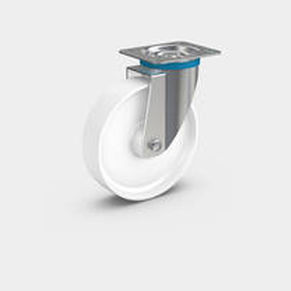 Поворотный ролик - RÄDER-VOGEL RÄDER- UND ROLLENFABRIK GMBH & CO. KG - с пластиной / промышленный / из нержавеющей стали