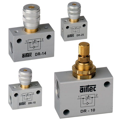 Клапан со сферическим золотником - DR series - AIRTEC Pneumatic - с пневматическим управлением / для контроля расхода / для воздуха