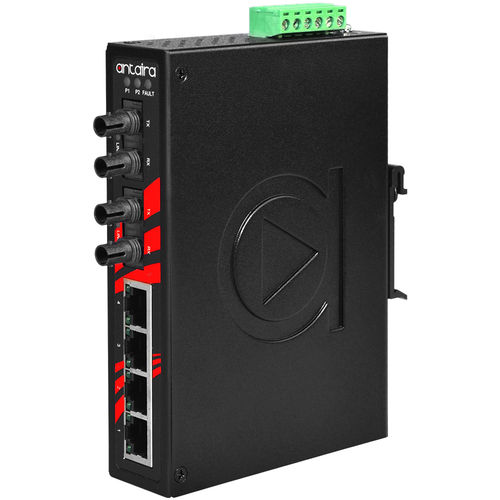 Неуправляемый коммутатор Ethernet - LNX-0602-ST-S3-T - Antaira Technologies - 6 портов / на DIN-рейке / настенный