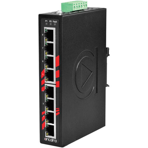 Неуправляемый коммутатор Ethernet - LNX-800A - Antaira Technologies - 8 портов / на DIN-рейке / настенный